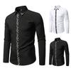 Herbst Herren Paisley Farbblock Design Langarmhemd Herren Lässige Lockere Hemdjacke