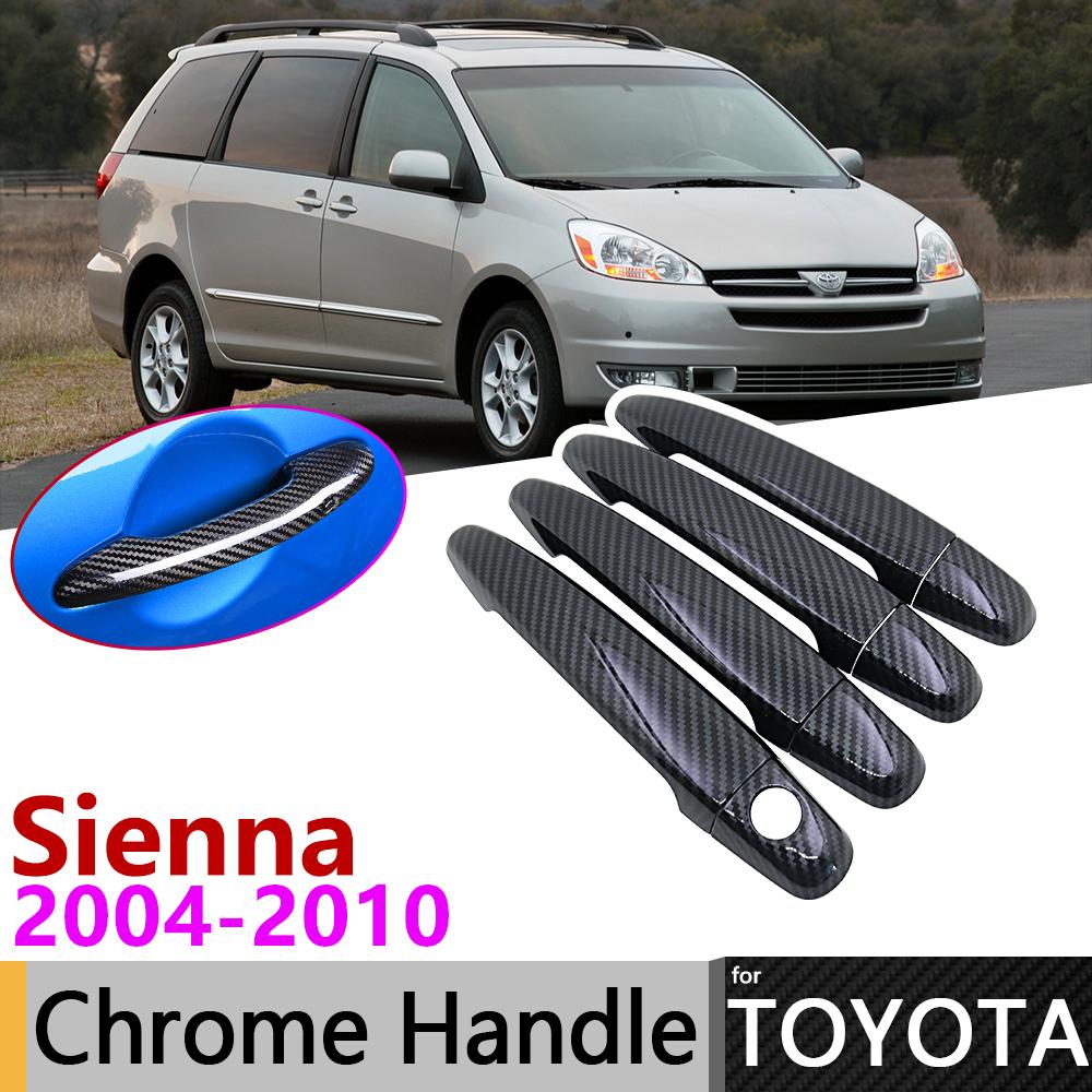 

Черная крышка дверной ручки из углеродного волокна для Toyota Sienna XL20 20 2004 ~ 2010 2007 2008 2009 Автомобильные аксессуары Наклейки Набор отделки