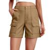 Women's Casual High Waist Solid Color Elastic Waist Shorts