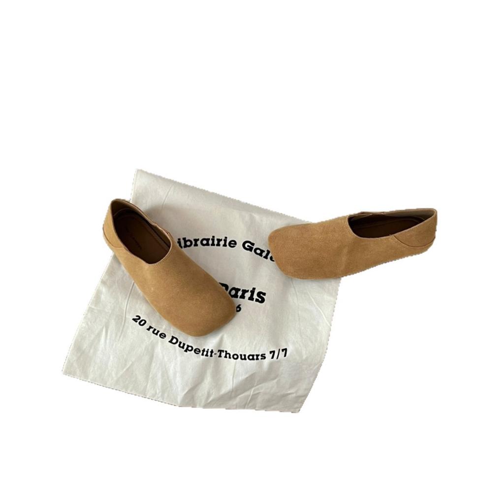 Simple style niche flat shoes women's round head super soft one-pedal single shoes 2025 autumn and winter fashion