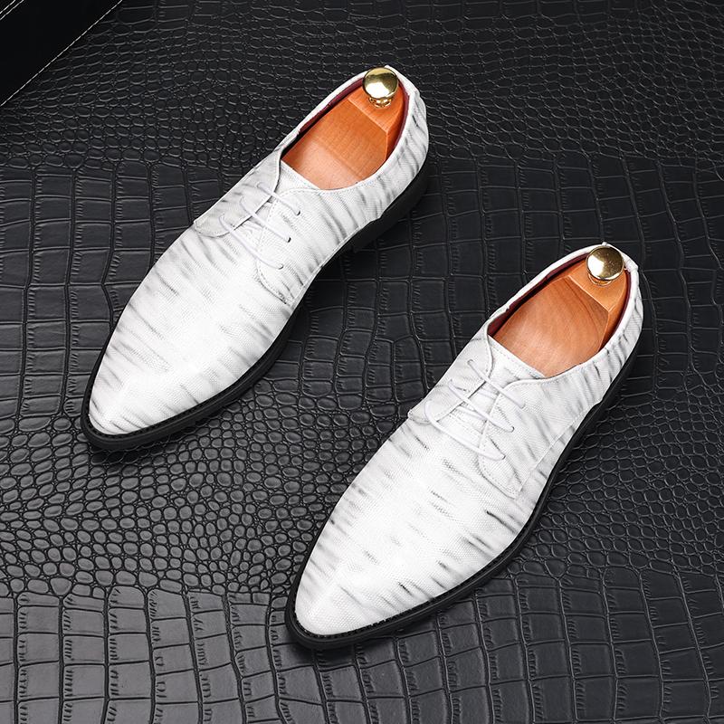 

Мода Роскошный Дизайнер Джентльмен Остроносые На шнуровке Деловые Повседневные Туфли Мужские Лоферы Выпускной Свадебное Платье Выпускной Вечер Zapatillas Hombre 38