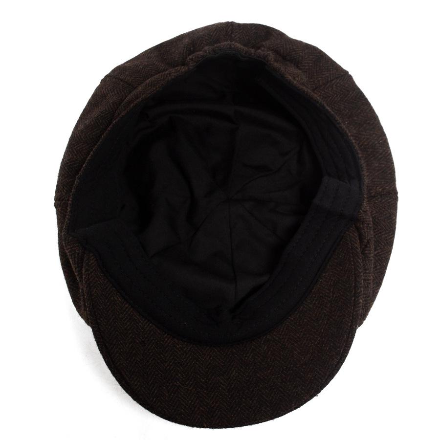 Men's Wool Felt Newsboy Cap: Herringbone Octagonal Beret for Fall/Winter