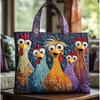 TEMU Womens Fashion Printed Tote Shoulder Bag 600D Oxford Cloth