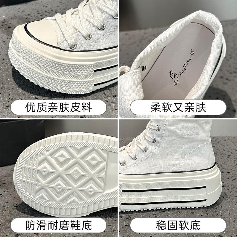 High-top canvas women's 2026 autumn new muffin platform sports and leisure board shoes