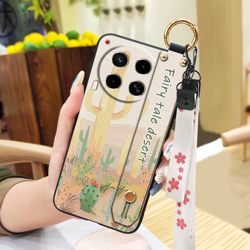 Waterproof Durable Phone Case For Tecno Camon30/4G/5G/CL6/CL7 Oil Painting Soft Case Kickstand Wristband Protective Ring