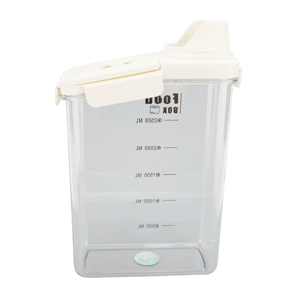 Müsli-Aufbewahrungsbehälter mit Ausgießer Ergonomischer Griff Deckel Skala Zeitmessung Luftdicht Feuchtigkeitsdicht Kunststoff Reisaufbewahrung