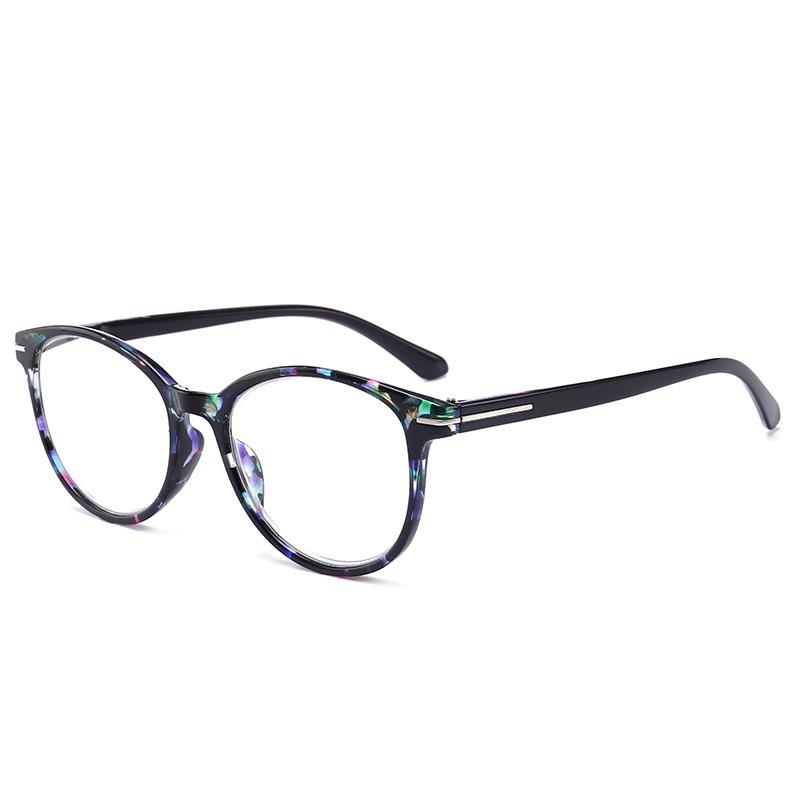 Retro Bag Flower Round Anti-Blue Reading Glasses Comfortable Reading Glasses High Definition Reading Mirror Spring Feet