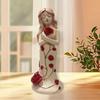 Hugging Rose Goddess Statue Resin Red Rose Girl Figurine Sculpture Home Office Desktop Bookshelf Decoration Ornament