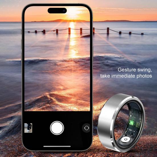Smart Ring High Precise IP68 Waterproof Health Ring Fitness Tracker with Heart Rate Blood Pressure Monitor for Men Women