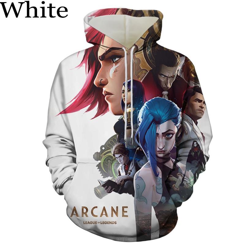 Popular Anime Arcane League Jinx Print Hoodies 3D Men/Women Tracksuit Sweatshirts Kid Pullovers Fashion Oversized Men's Clothing