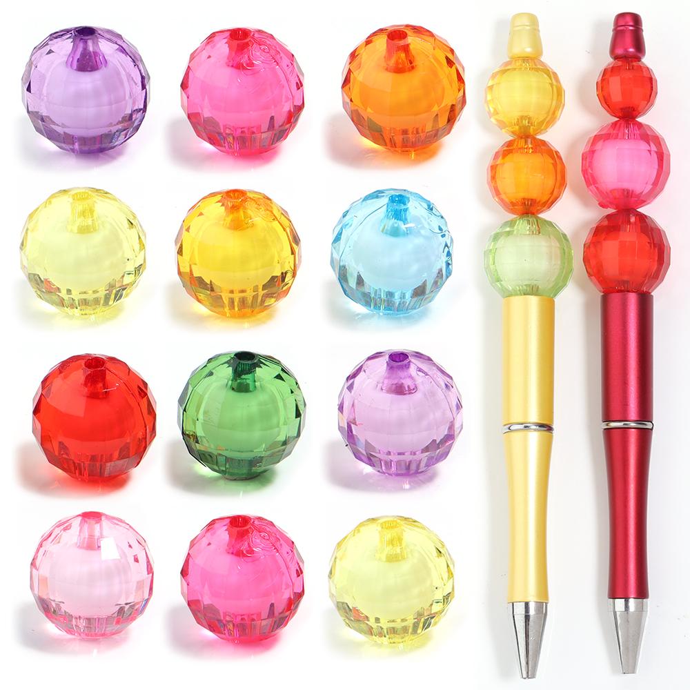 20-100pcs 8/10/12/14/16/18/20mm Faceted Acrylic Beads Mixed Color Round Loose Beads For Jewelry Making DIY Bracelets Necklace