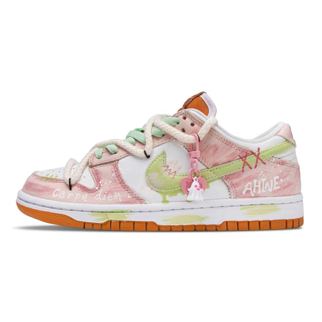 Nike Dunk Guava Sugar Cube Abrasion Resistant Low top Skateboard Shoes Unisex Pink Green FQ6965-700(Team365-)