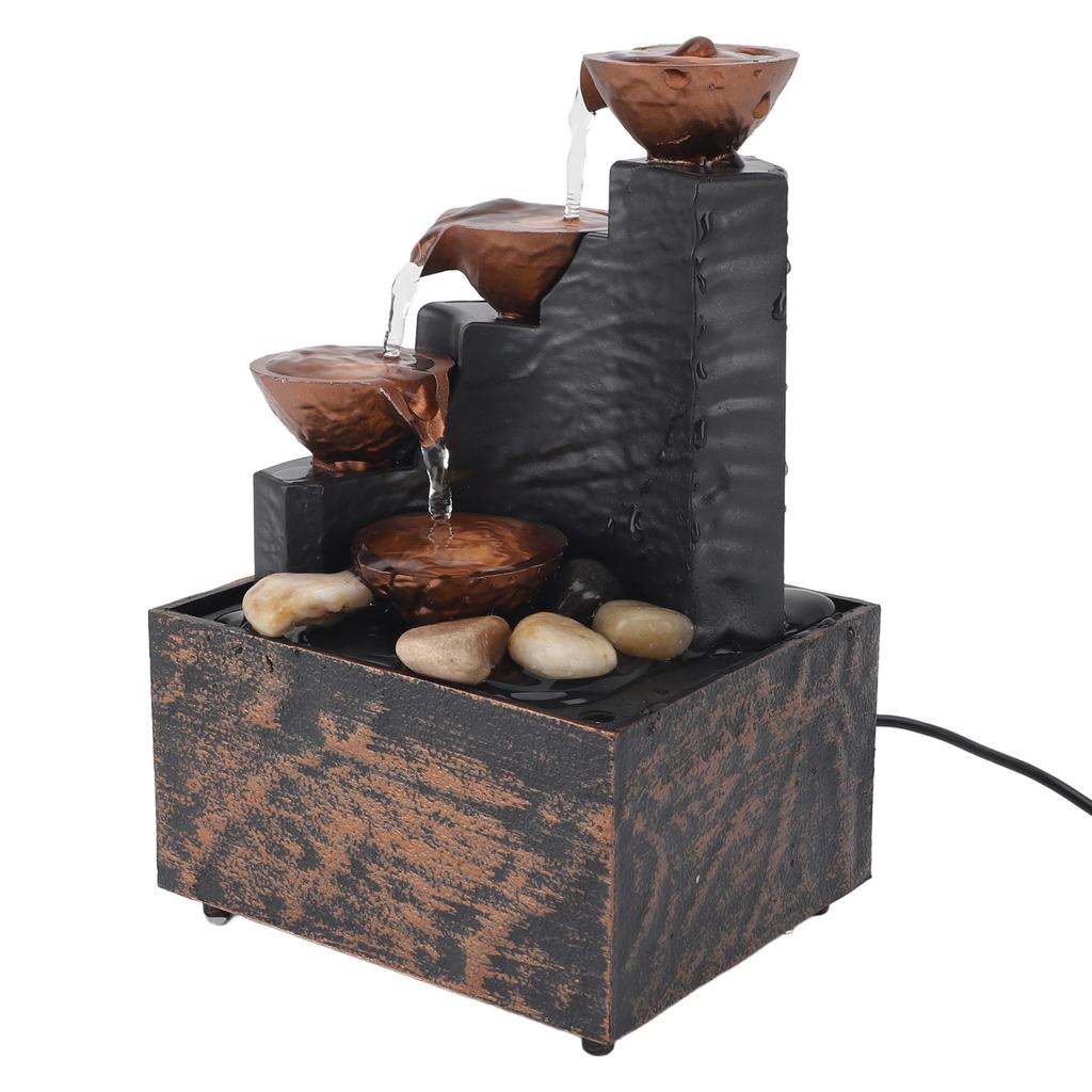USB Tischbrunnen Wohlstand Anziehend Feng Shui Fließendes Wasser Ornamente Kunsthandwerk Mit LED