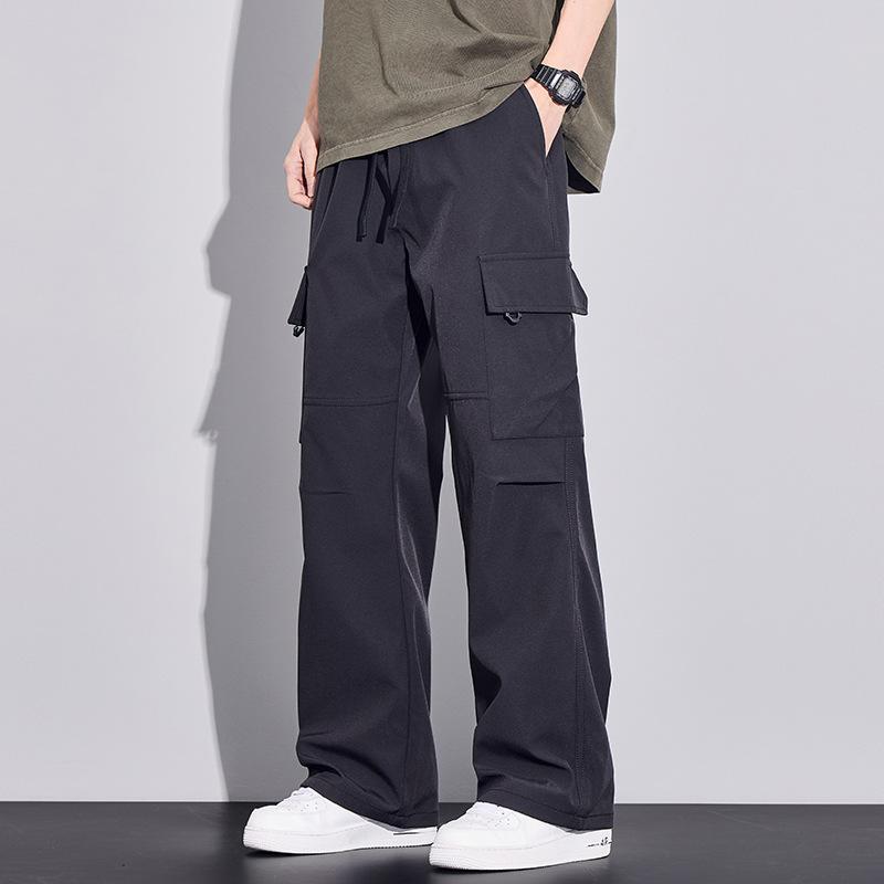 Minger | American trendy brand multi-pocket tooling shock pants men's trend versatile loose straight casual long pants