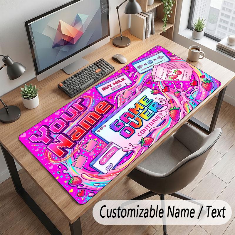 Game Controller Theme Customized Mouse Pad Personalized Print Name Text Desk Mat For Home Office Table Decor
