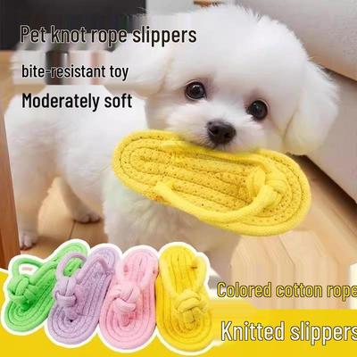 Free Shipping: Durable Dog Toy Slipper with Teething-Resistant Rope for Medium & Large Breeds