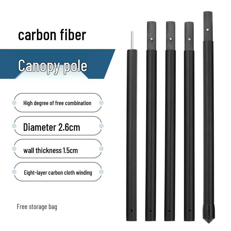 

2,9 м Сверхтолстая телескопическая стойка для палатки - Портативная опора для навеса от солнца для кемпинга на открытом воздухе (Диаметр 26 мм) 1.7M Pole + Tip + Lightning Cap + Kit