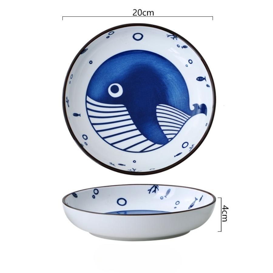 Creative Japanese Ceramic Plate Household Turnip Plate Deep Plates Shallow Plate Turnip Dish Restaurant Hotel Tableware Cooking