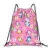 Custom D-Doraemones Drawstring Backpack Women Men Gym Sport Sackpack Foldable Cartoon Training Bag Sack