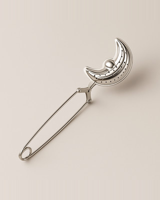 Sítko na sáčky ve tvaru měsíce Nerezová ocel Čajový filtr Síťovaná kleště na opakované použití