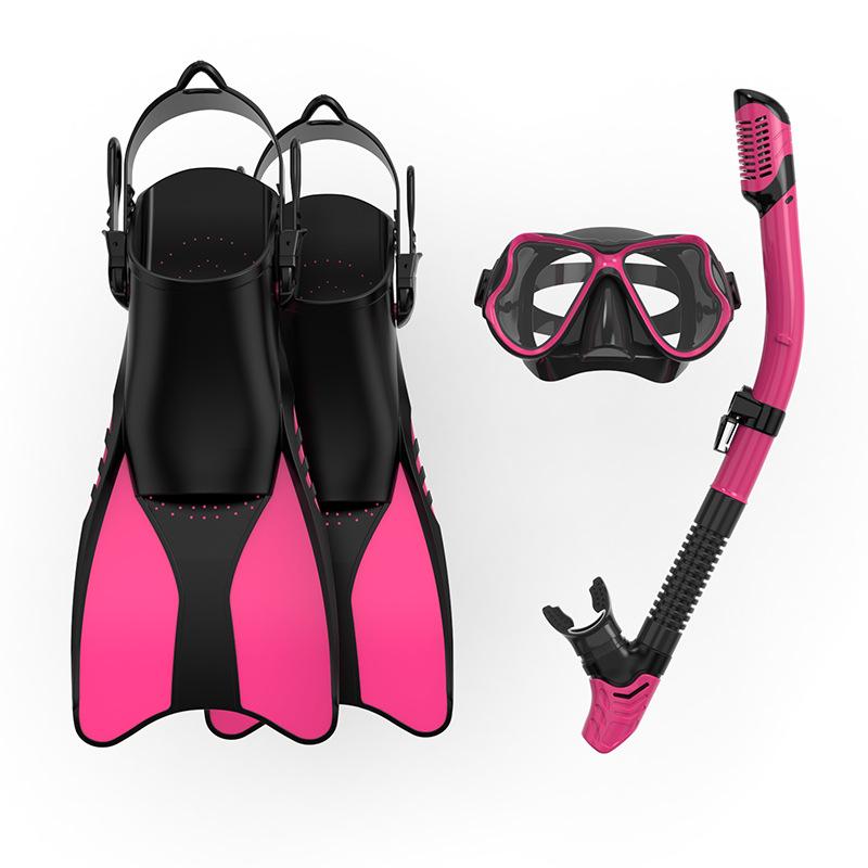 Diving Fins, Snorkel, and Goggles Set with Silicone Mouthpiece for Water Sports