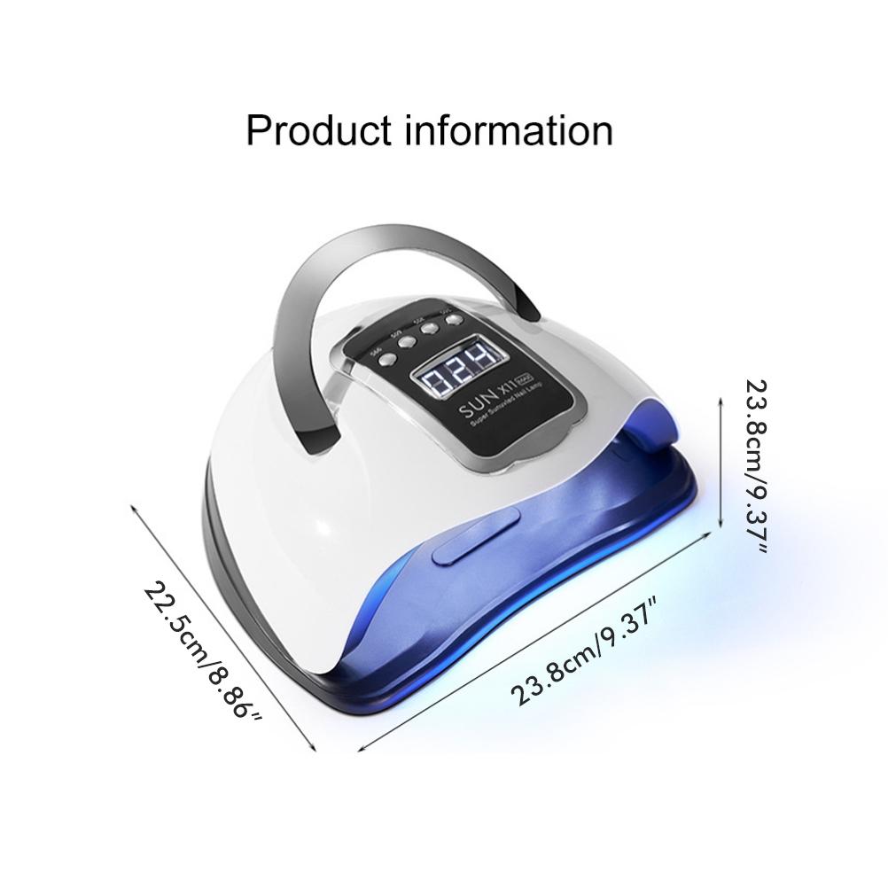 280W UV Lamp for Gel Nails Portable 66LED Nail Lamp with Automatic Sensor and 4 Timer LCD Display