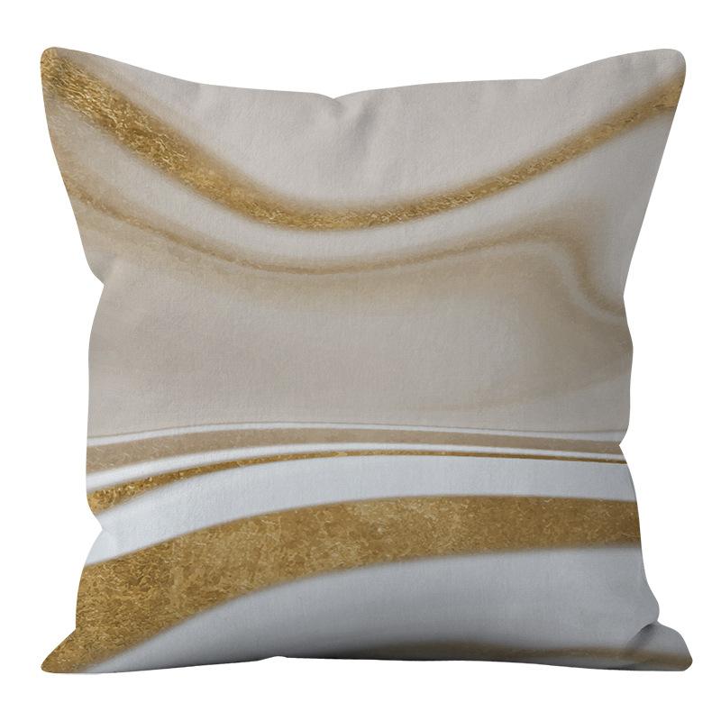 

Современная и простая наволочка в скандинавском стиле с мраморным рисунком, коричневая с золотой каймой, из хлопка и льна с принтом, для домашней подушки, чехол для подушки 45 * 45Cm without pillow core