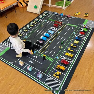 Tappeto Puzzle Stradale Cartone Animato per Bambini - Tappetino da Gioco Mappa Stradale Divertente per Bambini e Stanze Genitori-Figli