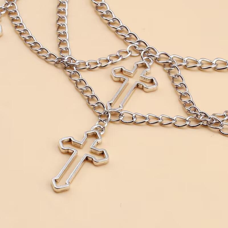 Gothic Cross Pendant Choker Necklace For Women Cool Hip Hop Vintage Necklaces Gypsy Accessories Jewelry
