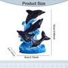 Resin Dolphin Figurine Beach Themed Room Decor Art Crafts Desktop Ornament Decorative Statue for