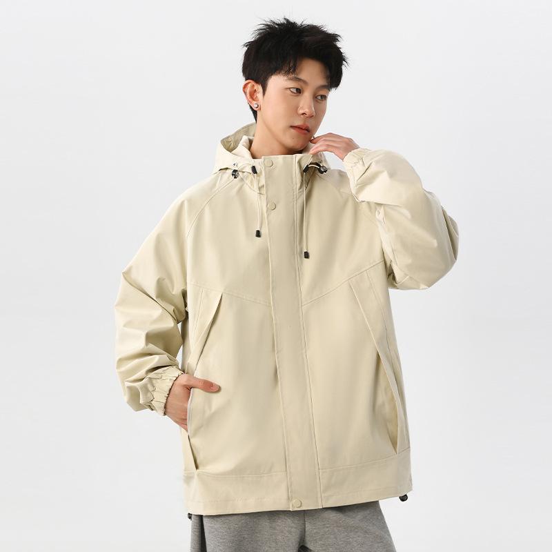 Spring and Autumn New Jacket Men's Hooded Versatile Casual Loose Jacket Solid Color Hooded Teen Jacket for Men