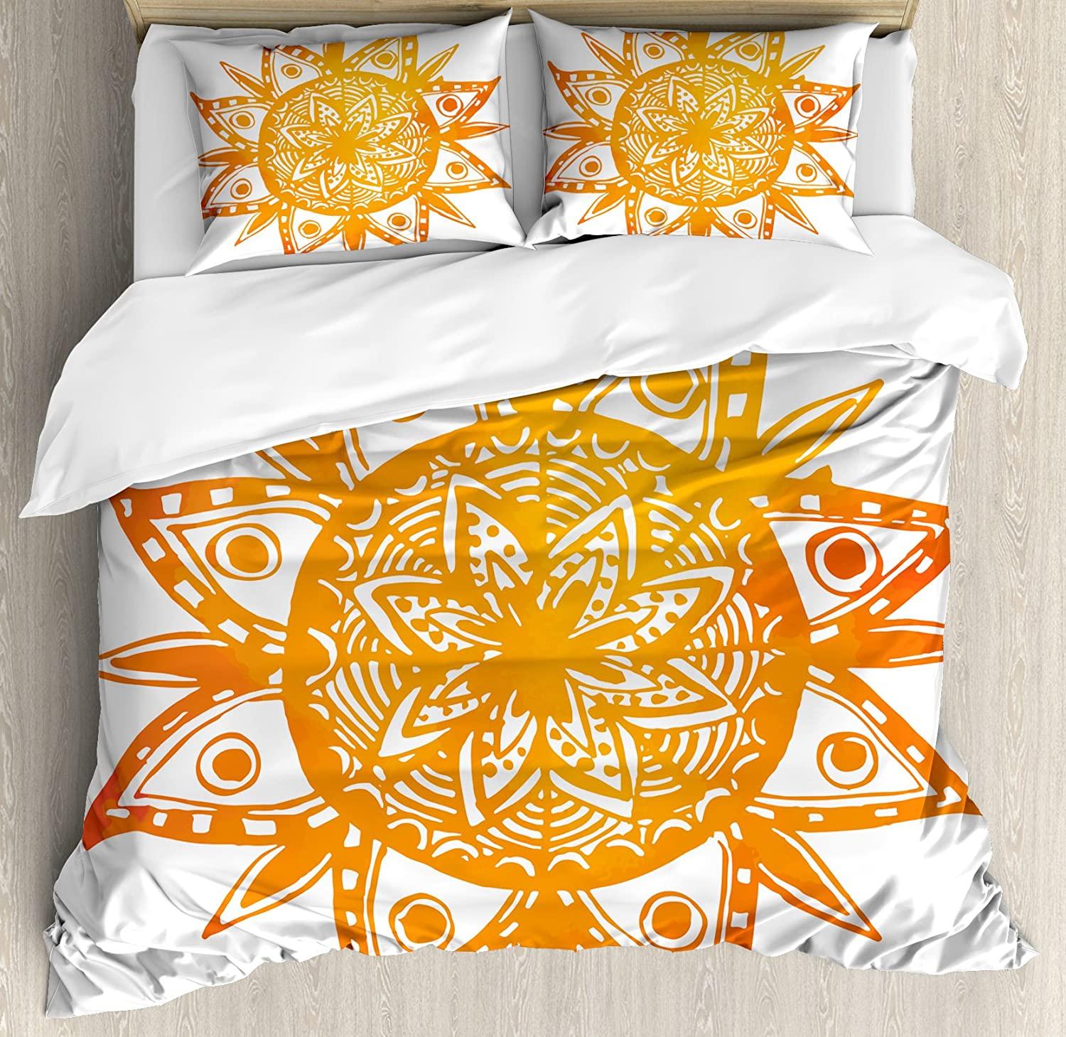 

Оранжевый комплект постельного белья для спальни, кровати, дома, королевские старинные мотивы с винтажным традиционным пододеяльником, покрывалом и наволочкой EU single(135x200cm)