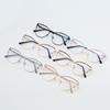 New cat eye glasses fashionable hollow high-value metal women's anti-blue flat mirror holder ultra-light