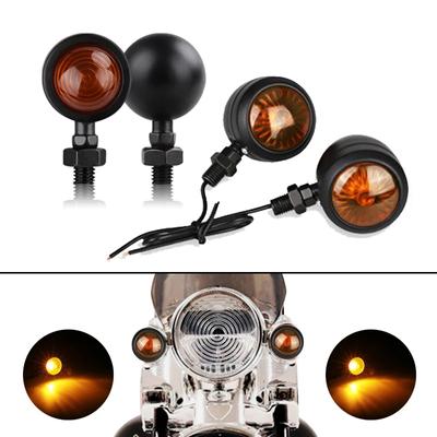 1 Pair Motorcycle Led Turn Signal Light Direction Indicator Lamp Bullet Chrome Amber Moto Front Lamp Tail Light 12V