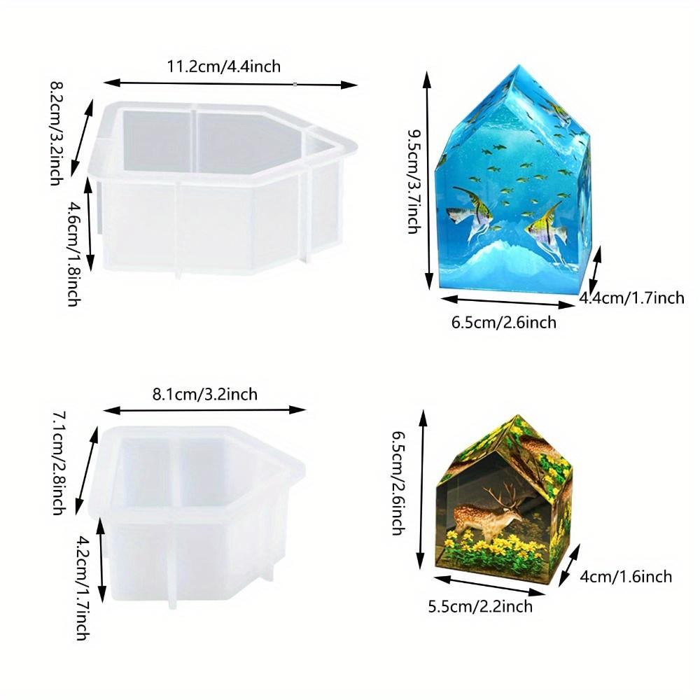 

Пятисторонние Трехмерные Украшения для Дома из Сухоцветов DIY Форма для Кристальной Эпоксидной Смолы для Образцов Маленький Дом Силиконовая Форма