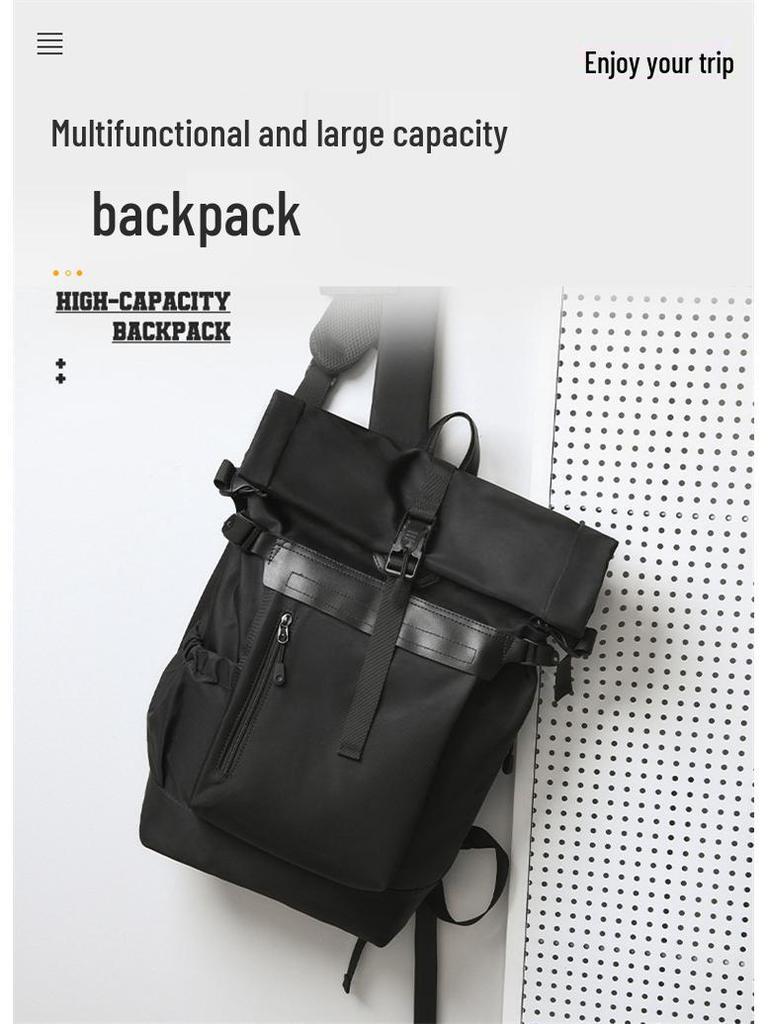 Men's Korean Style Multi-functional Waterproof Backpack for College, Travel, and Outdoor Use