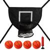 Trampoline Basketball Hoop Attachment Soft Basketball Hoop Frame With 4 Balls And Pump Trampoline Attachment For Kids Playground