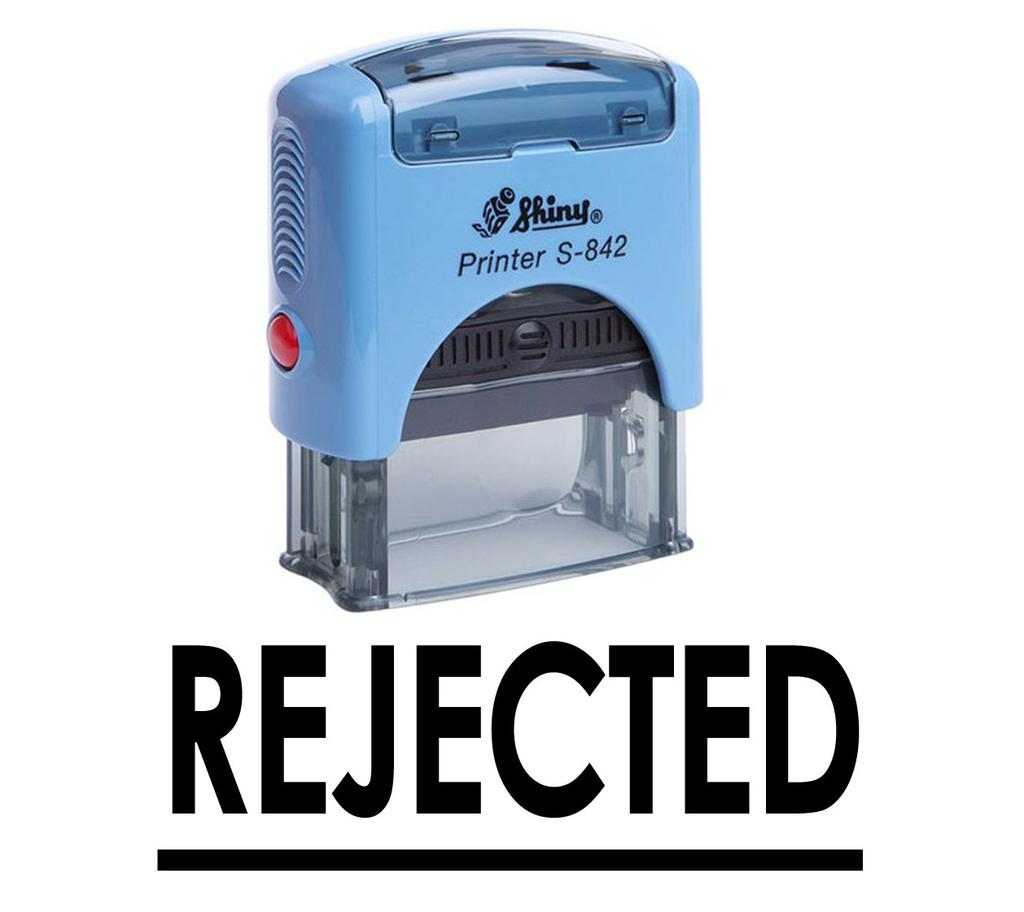 REJECTED Self Inking Rubber Stamp Office Stationary Custom Shiny Stamp