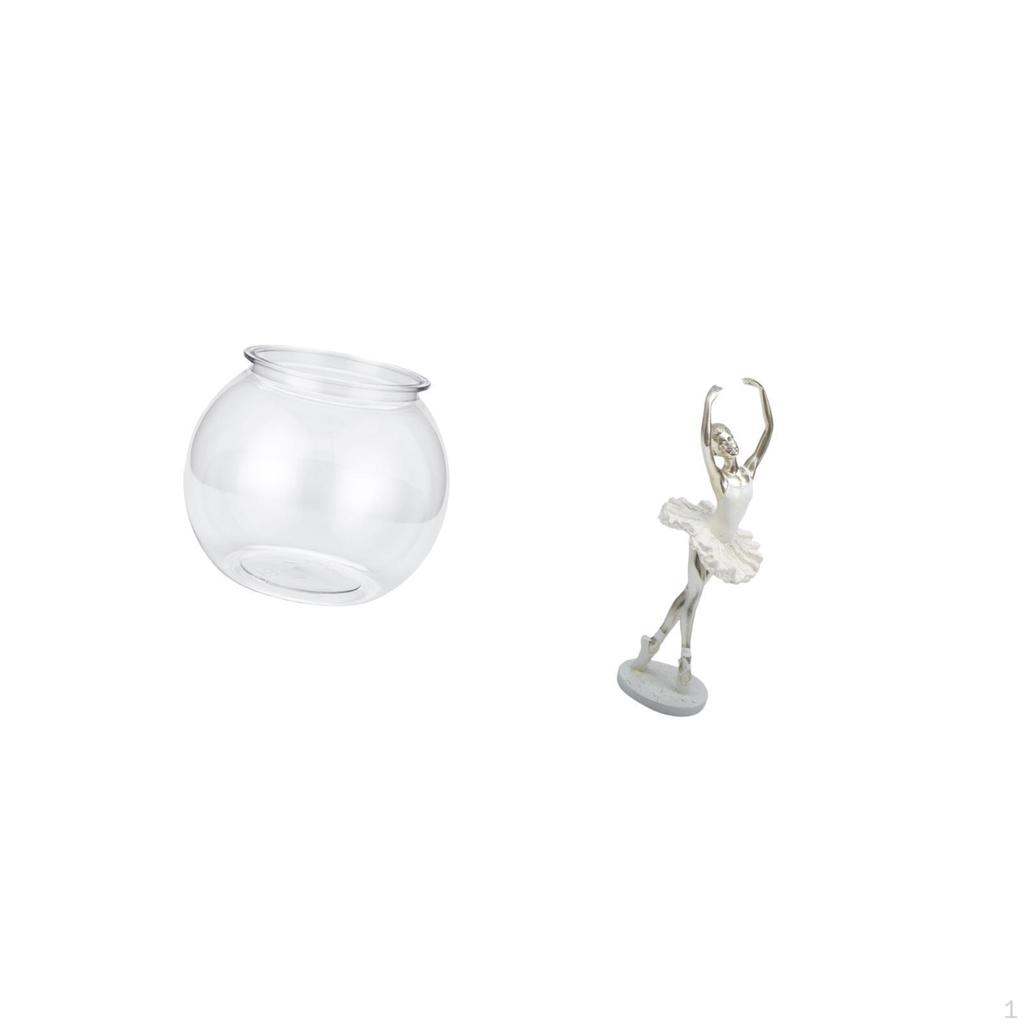 Transparent Small Tank Aquarium Bowl Creative Modern Dancing Girl Figurine Art Sculpture Desktop
