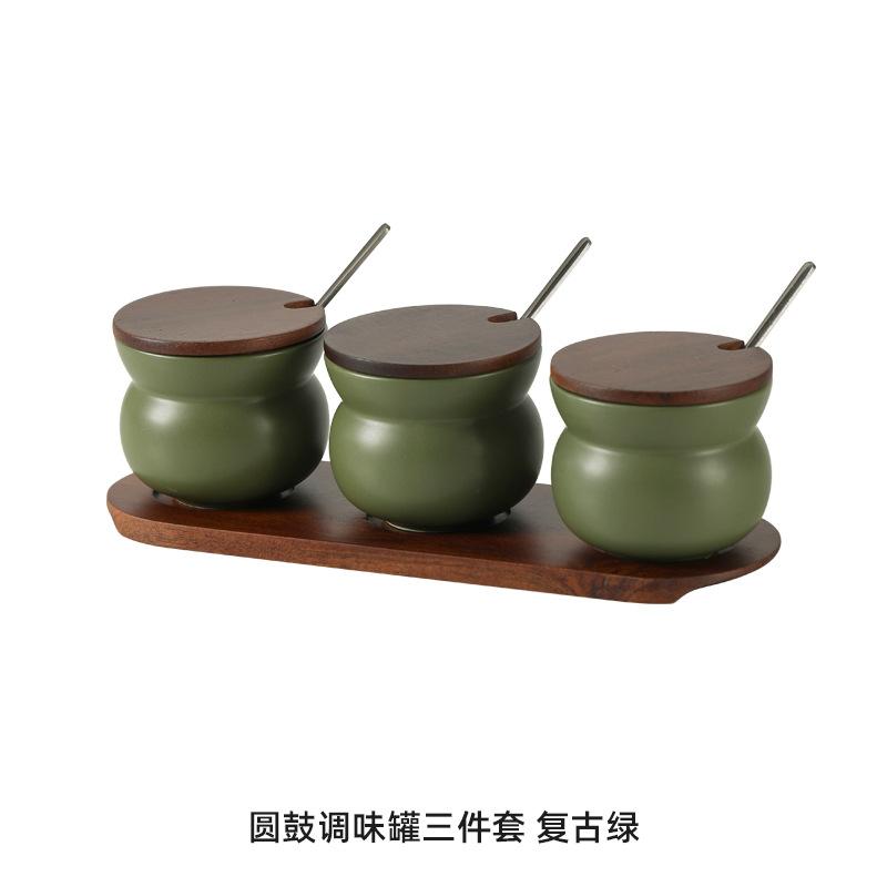Nordic Household Ceramic Seasoning Jar Cone-shaped Seasoning Box Kitchen Storage Container Household Accessories Ceramic Jar