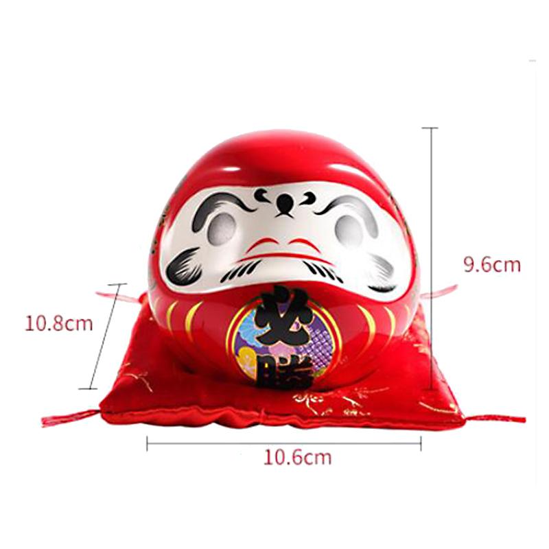 Japanese Ceramic Daruma Doll Lucky Cat Fortune Ornament Money Box Tabletop Feng Shui Craft Home Decor Crafts Gifts