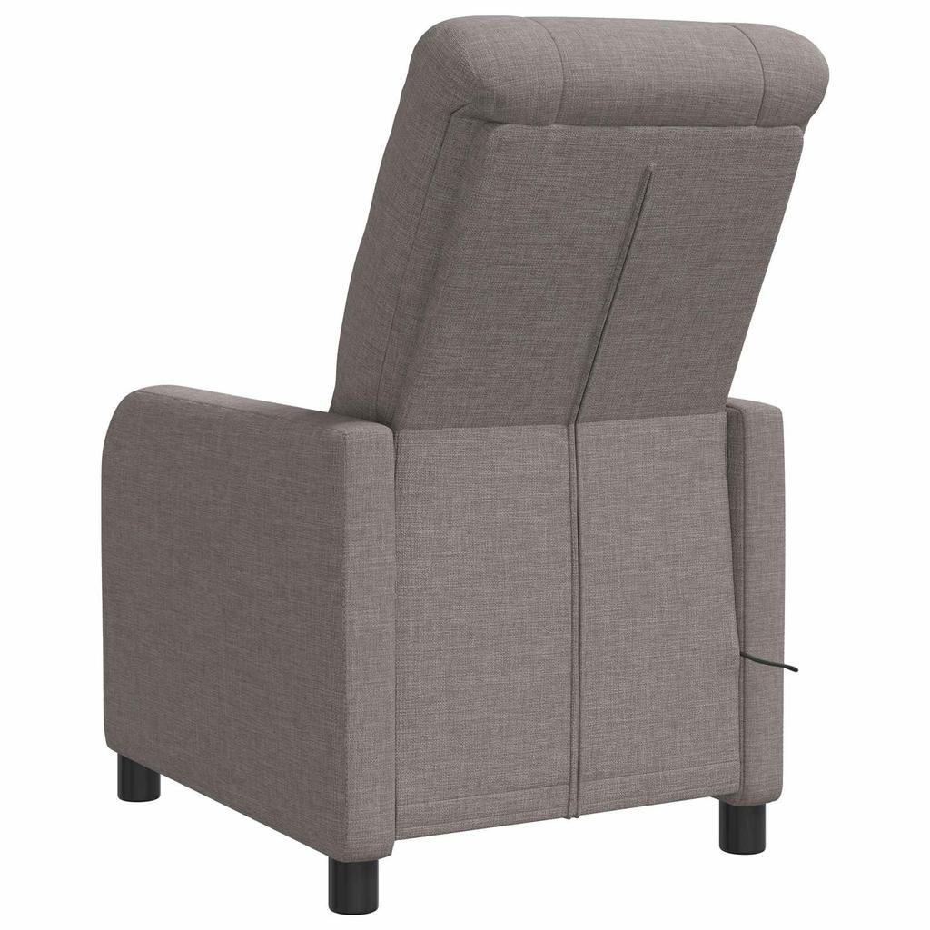 Massage Recliner Chair Taupe Fabric