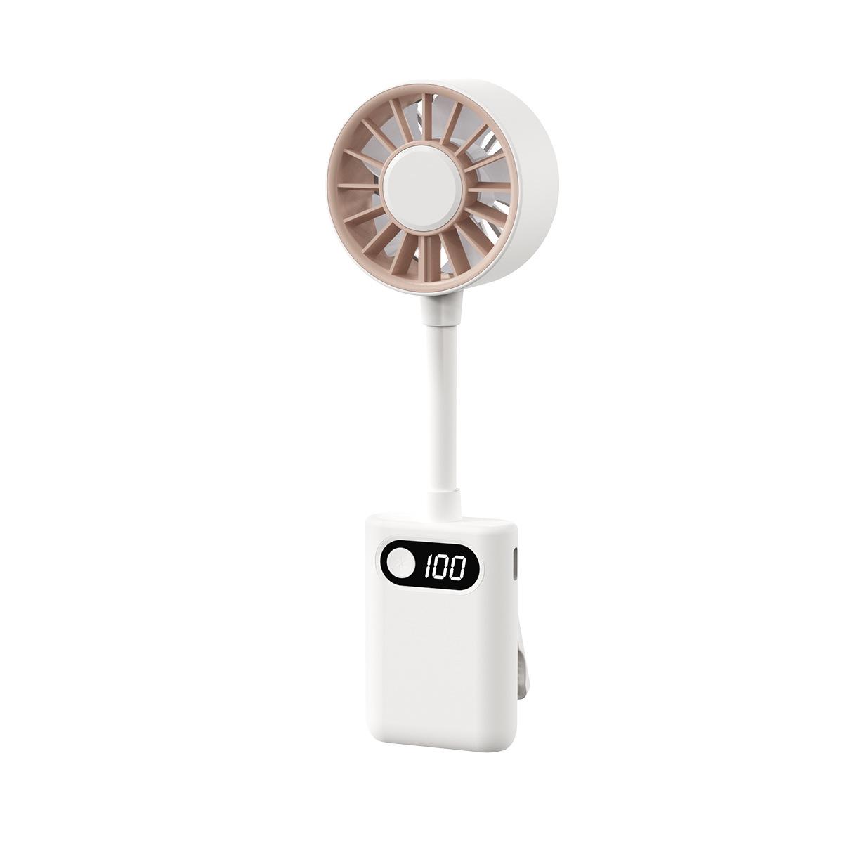 

Foldable USB Handheld Mini Fan with Digital Display, Portable, Silent, and Clip-On 1200mAh Clip Fan білий