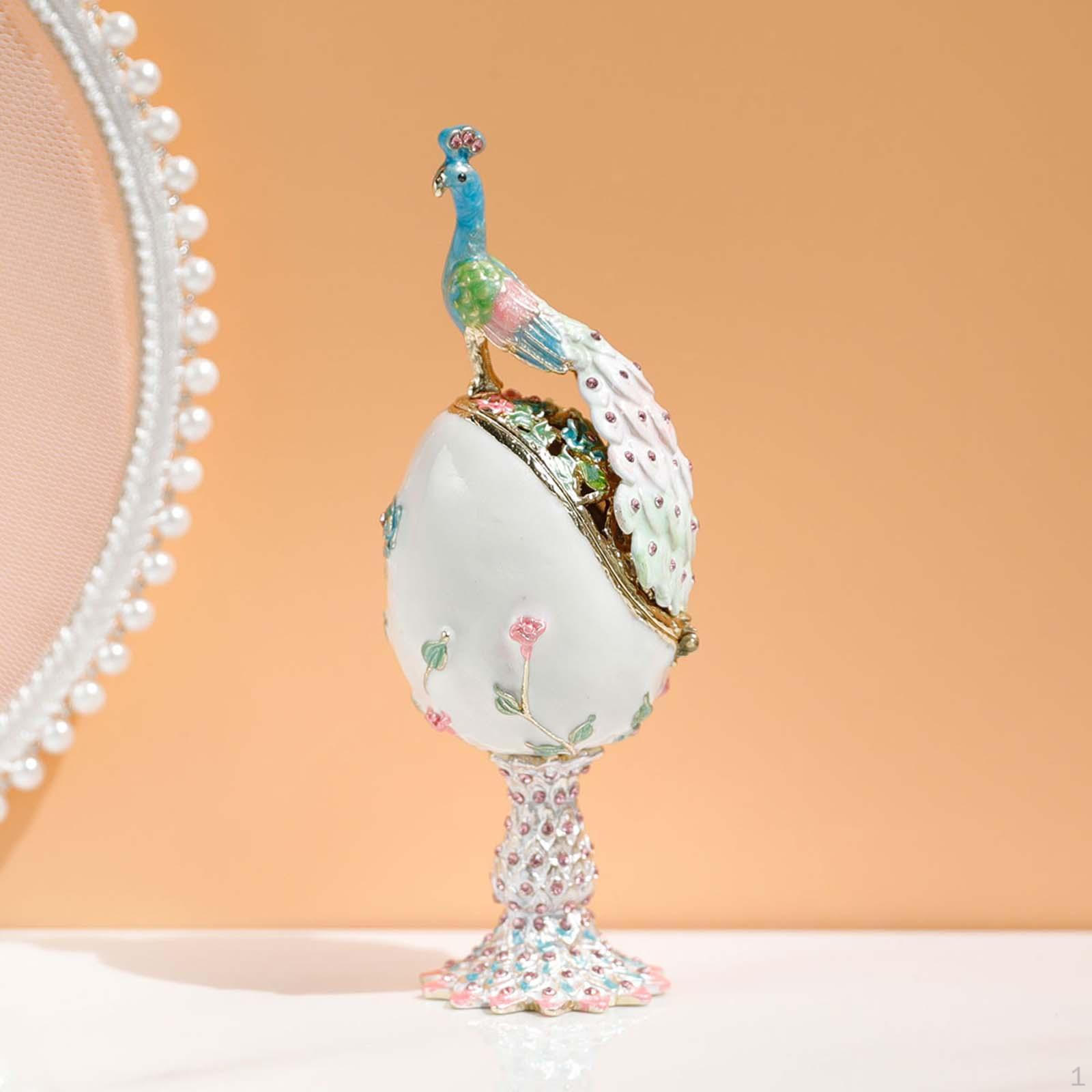 

Яйцо павлина, органайзер для ювелирных изделий, шкатулка для декоративных коллекционных изделий, деликатное хранение белый