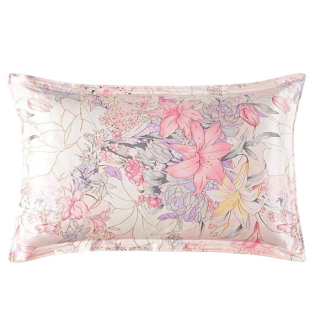 Pure Mulberry Silk Floral Pillowcase 25Momme Genuine Silk Retro Floral Pillowcover Home Cojines Soft Sofa Chair Coussin