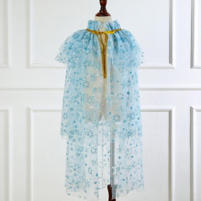 Princess Cape, Colorful Princess Cloak Girls Glittering Princess Dress Up Cape