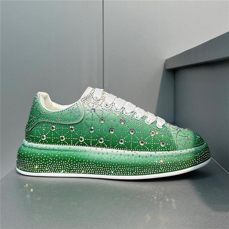 

Розкішні чоловічі весільні туфлі в королівському стилі, осінні туфлі ручної роботи, вишивка, екзотичні дизайнерські лофери, модні повсякденні кросівки 38 зелений