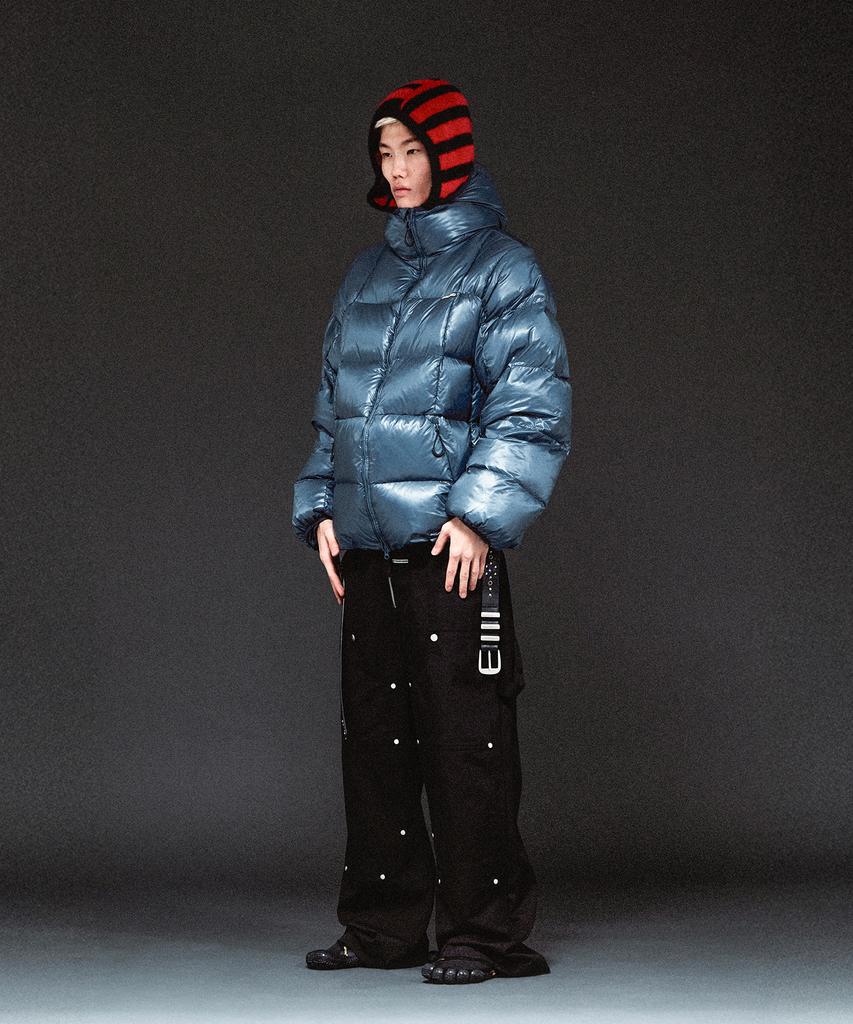 Thevinylhouse Hooded Duck Down Jacket Blue
