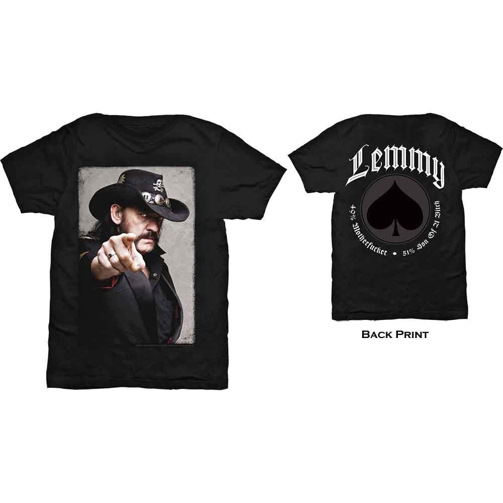 Lemmy Pointing Photo T-Shirt Black New Unisex T-Shirt L
