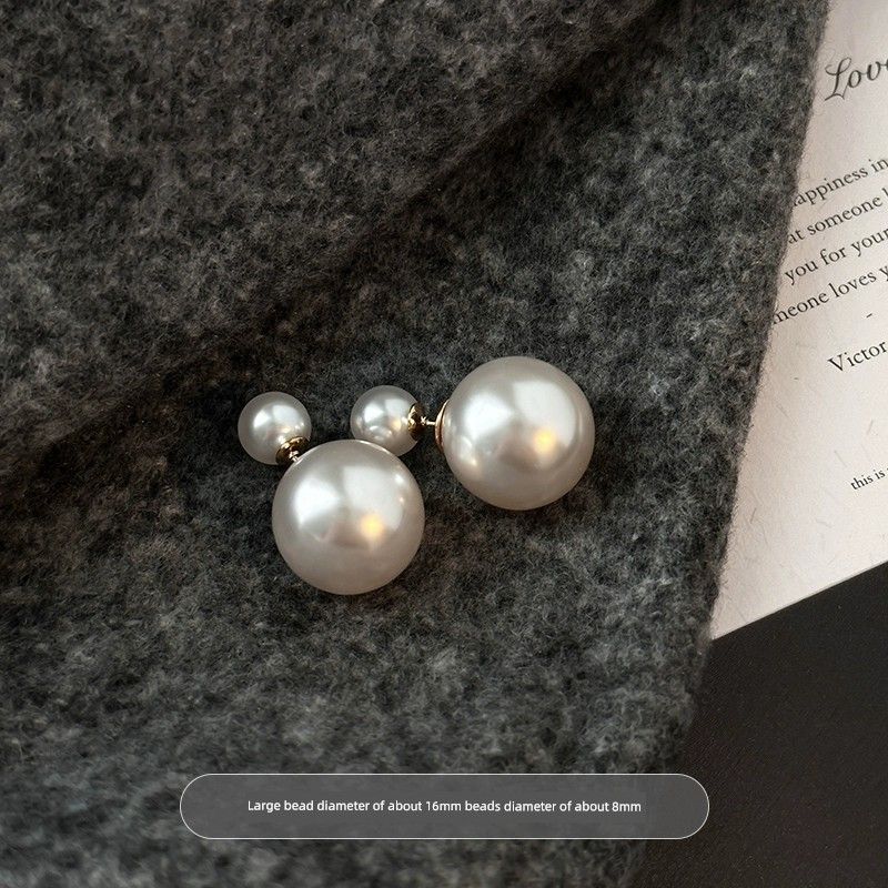 Female Multiple Ways to Wear Accessible Luxury S925 Silver Pearl Stud Earrings